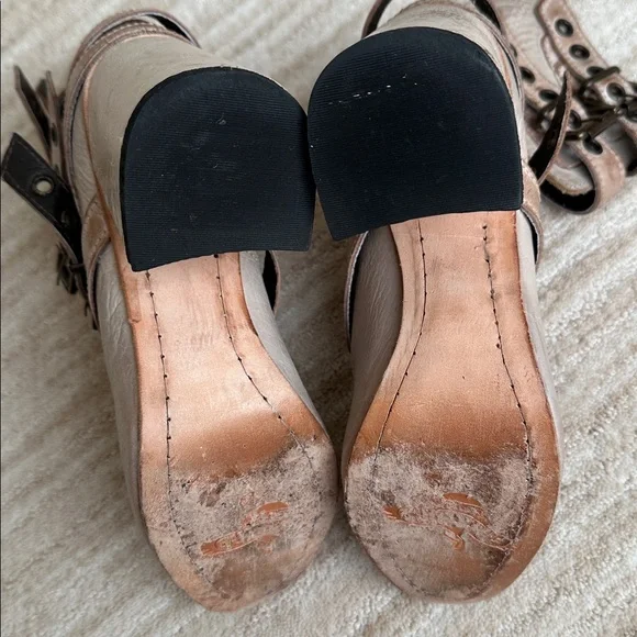 FREEBIRD by Steven Tali Strappy Women's Heeled Boots Booties Taupe Size 7 - Picture 16 of 17